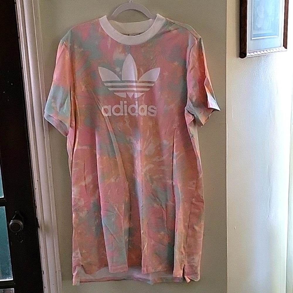 Adidas Womens XL TYE DYE TEE DRESS